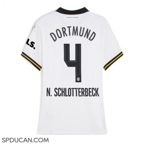 Zenski Nogometni Dres Borussia Dortmund Nico Schlotterbeck #4 Rezervni 2024-25 Kratak Rukav